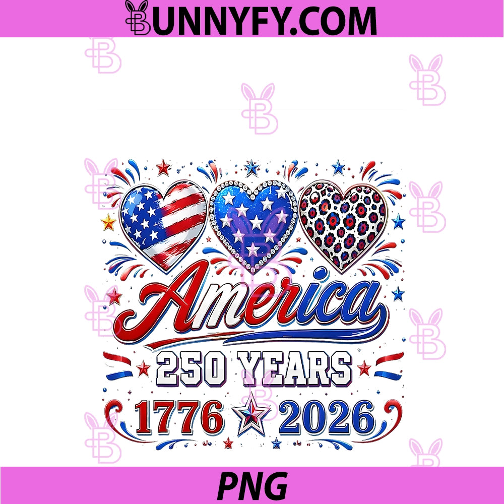 250th Anniversary PNG, America Flag Heart 250 Year PNG