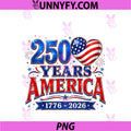 250th Anniversary PNG, America Flag Heart 250 Year Women Girls PNG