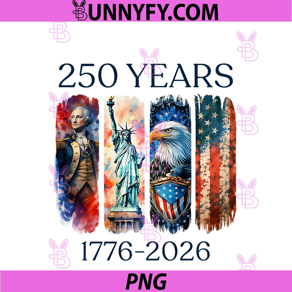 250th Anniversary Patriotic 4th Of July Flag USA PNG, 1776-2026 PNG