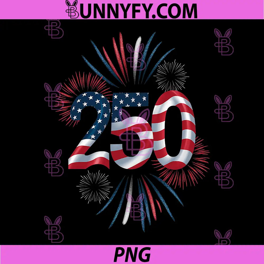 250th Anniversary Patriotic PNG, July 4th USA 1776-2026 PNG