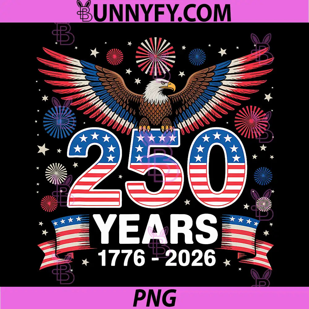 250th Anniversary USA 1776 2026 PNG, Patriotic Eagle 4th of July PNG