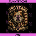 250th Anniversary USA 2026 PNG, American Flag Funny Bulldog PNG