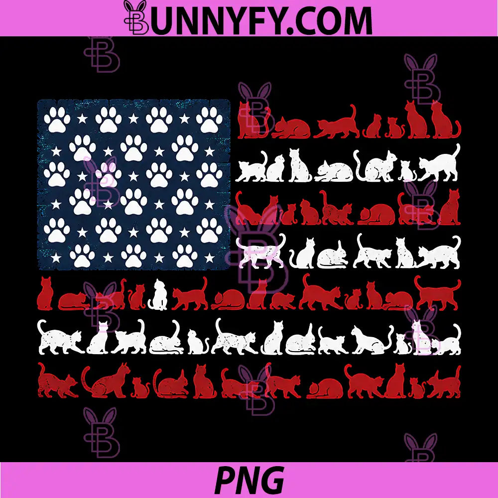 250th Anniversary USA 2026 PNG, American Flag Patriotic Cat PNG