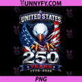 250th Anniversary USA 250 Years PNG, America 4th of July Eagle PNG