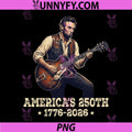 250th Anniversary USA PNG, Abraham Lincoln Play Guitar 250 Years PNG