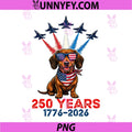 250th Anniversary USA PNG, Dachshund 4th of July Patriotic Dog PNG