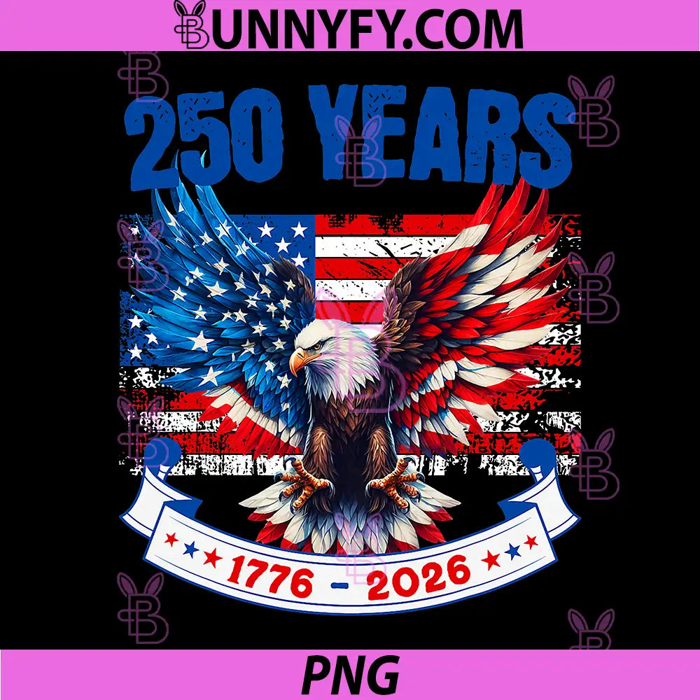 250th Anniversary USA PNG, Eagle 4th of July 250 Anniversary USA PNG