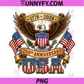250th Anniversary USA Flag PNG, 250 Years American 4th of July PNG
