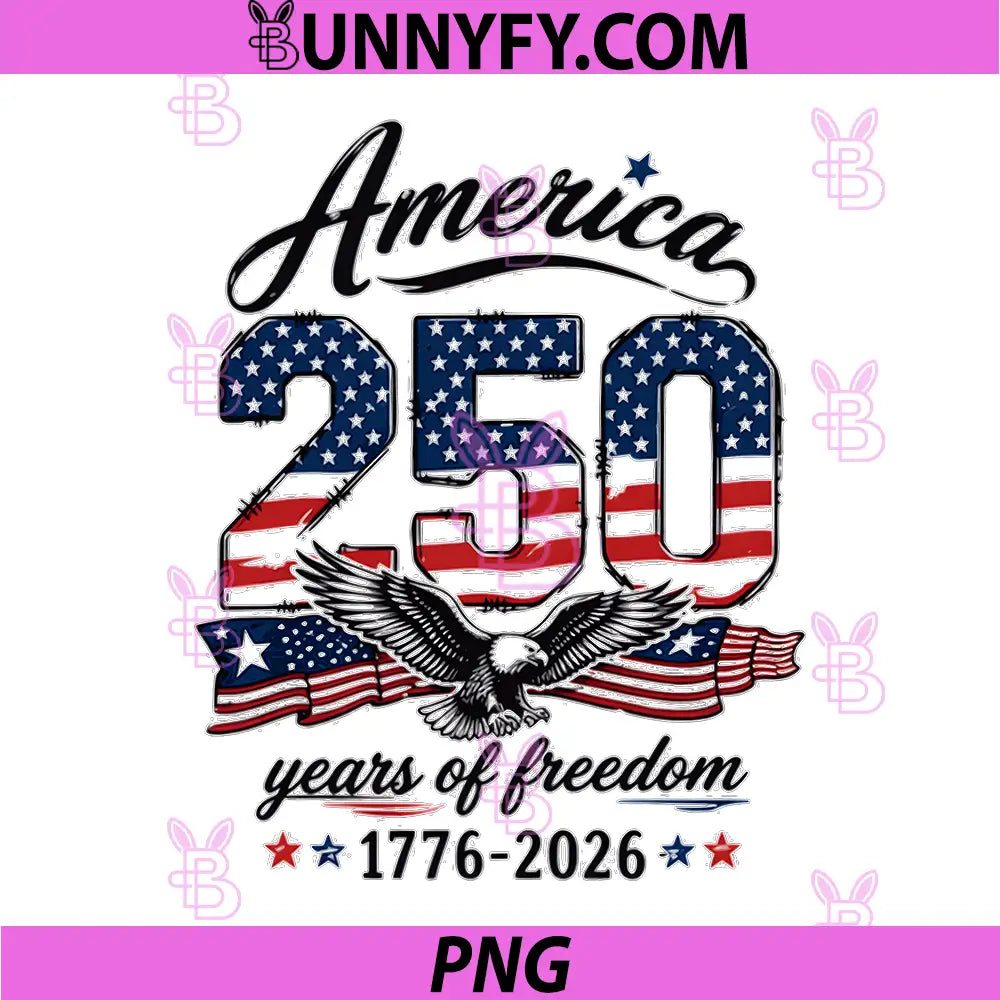250th Anniversary USA Flag Graphic PNG, Fouth July 1776-2026 PNG