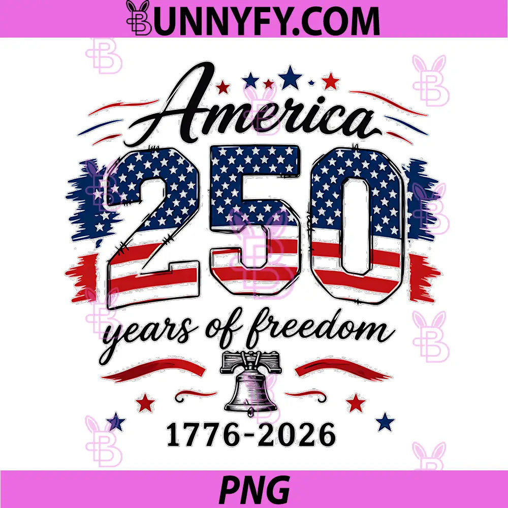 250th Anniversary USA Flag PNG, Graphic Fouth July 1776-2026 PNG