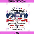 250th Anniversary USA Flag PNG, Graphic Tee Fouth July 1776-2026 PNG