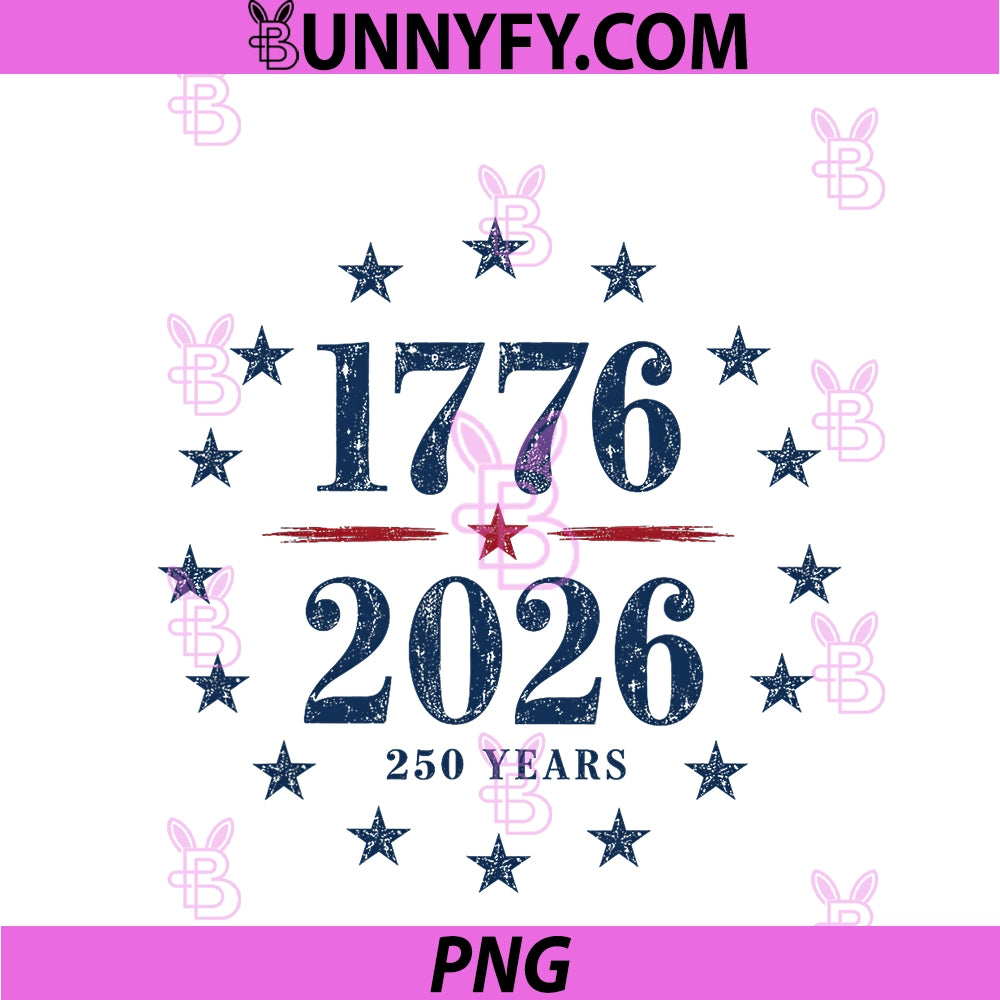 250th Anniversary USA Tee America PNG, Retro 250 Years 1776 2026 PNG