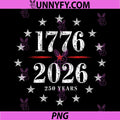 250th Anniversary USA PNG, America Retro 250 Years 1776 2026 PNG