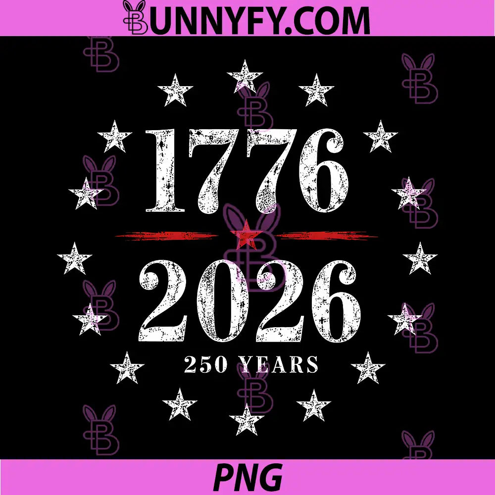 250th Anniversary USA PNG, America Retro 250 Years 1776 2026 PNG