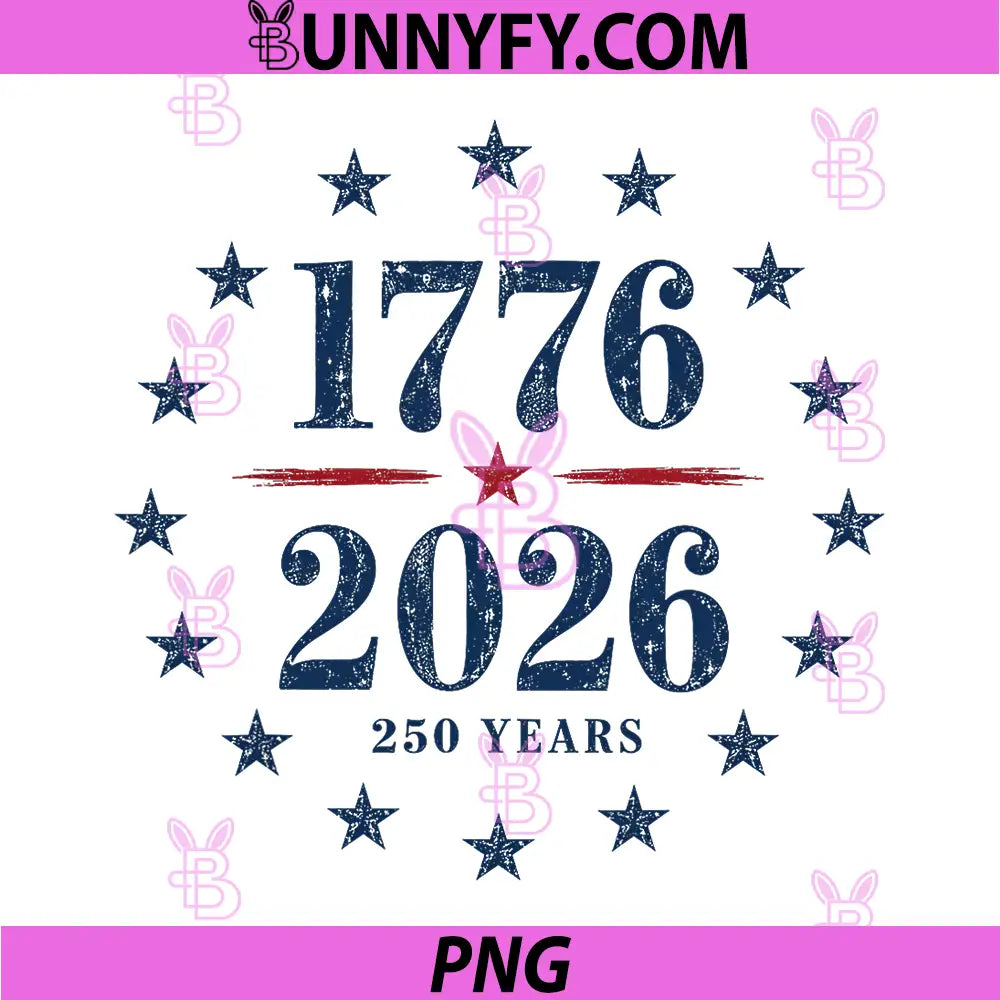250th Anniversary USA PNG, America Retro 250 Years 1776 2026 PNG
