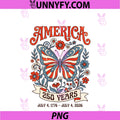 250th Anniversary USA Women Hippie Boho PNG, 4th July 250 PNG
