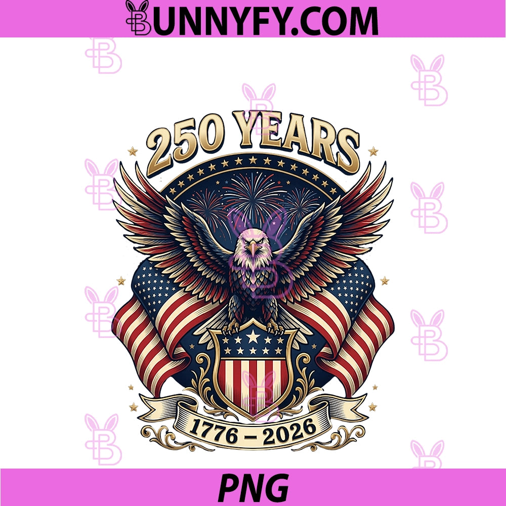 250th Independence Anniversary 1776 2026 PNG, Patriotic Eagle 4th PNG