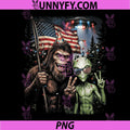 250th USA Anniversary PNG, Celebration Bigfoot and Alien Selfie PNG