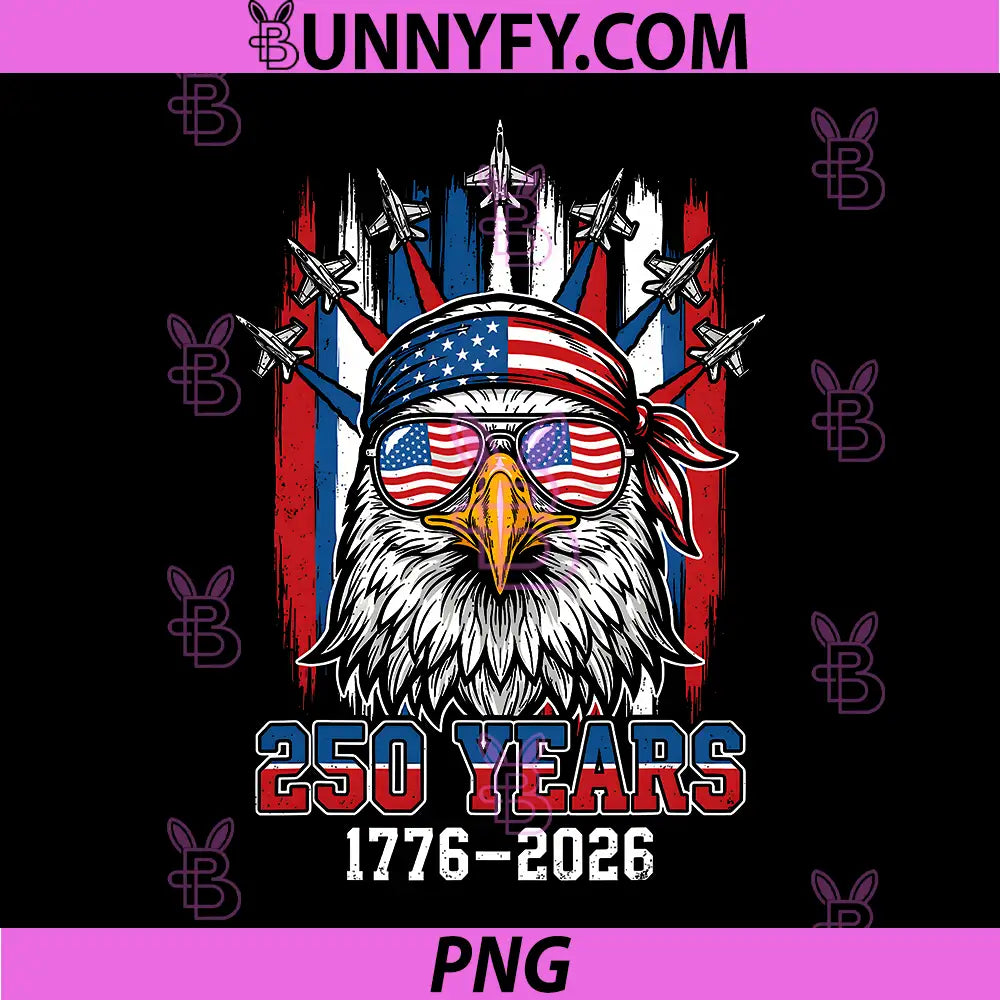 250th Years 4th of July Eagle PNG, Jet Fighter American Flag PNG