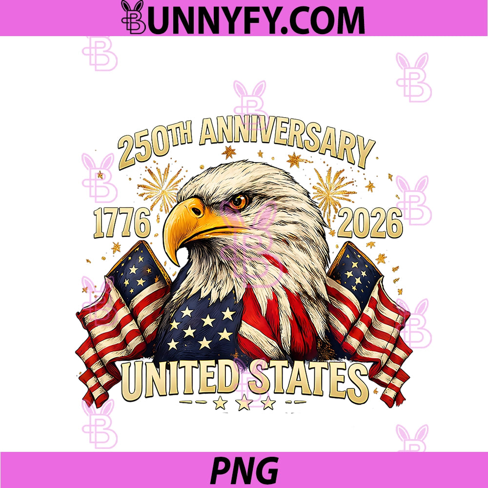 250th Years Of USA Anniversary 1776–2026 PNG, American Patriotic PNG