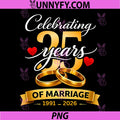 35 Years of Marriage PNG, 35th Anniversary 1991 2026 PNG