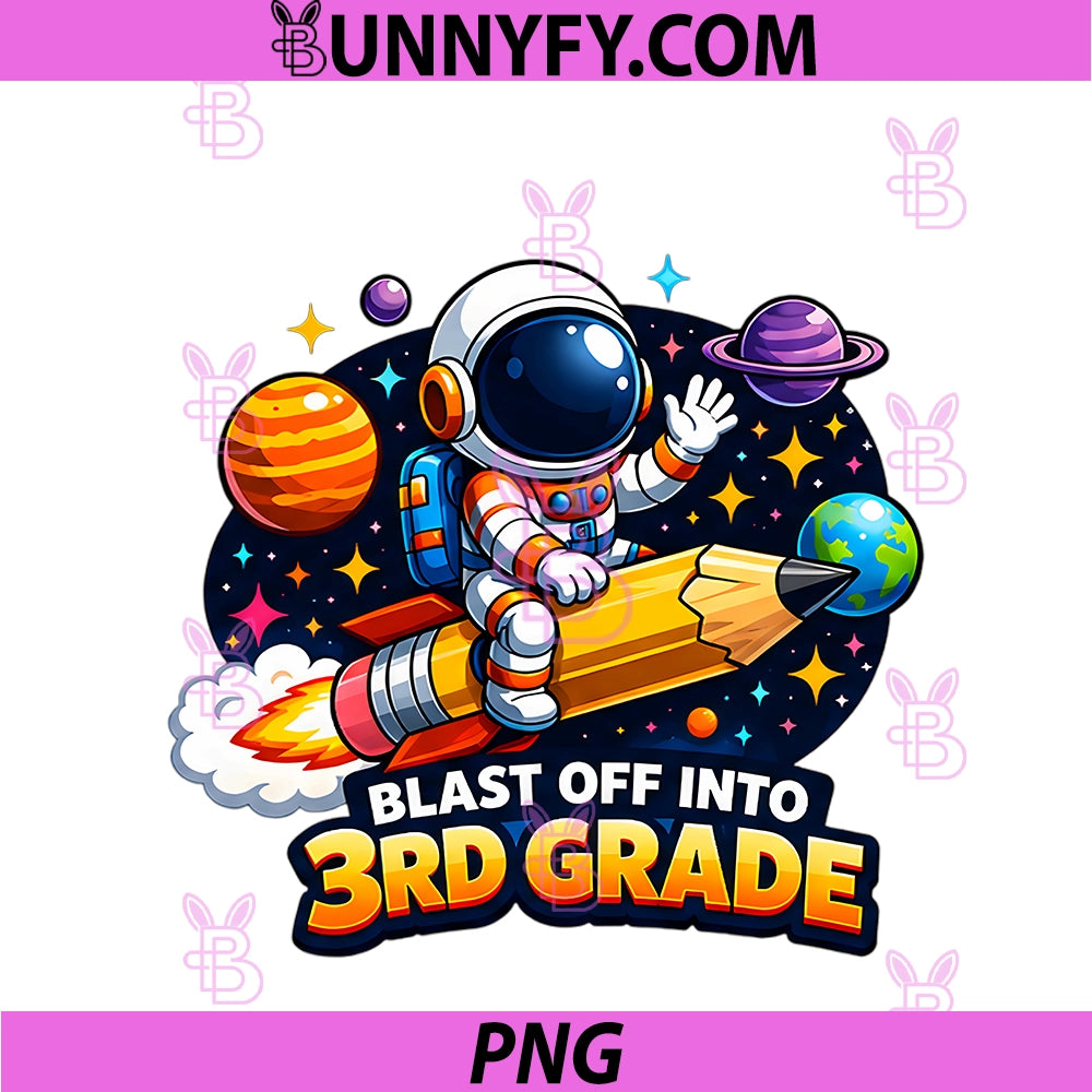 3rd Grade Blast Off Into 3rd Grade Boys PNG, Gamer Back To School PNG