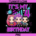 Its My 4 Birthday Kpop Girl Cartoon PNG, Cute Kpop Kids PNG