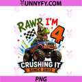 4th Birthday Monster Truck PNG, Crushing It Since 2022 PNG