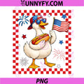 4th Fourth of July Goose PNG, Hot Dog Flag Funny PNG