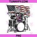 4th July Cat Playing Drum PNG, American Flag Patriotic Drummer PNG