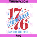 4th Of July 250th PNG, Anniversary America 1776 Land Of The Free PNG