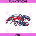 4th Of July Crawfish PNG, American Flag Lobster PNG