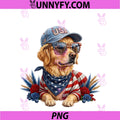 4th Of July Golden Retriever American Flag PNG, USA Patriotic Dog PNG