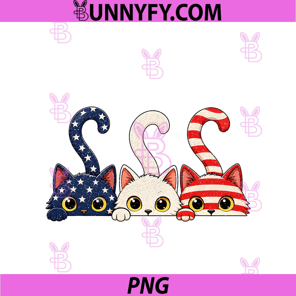 4th Of July PNG, Patriotic Cat USA American Flag Kitten PNG