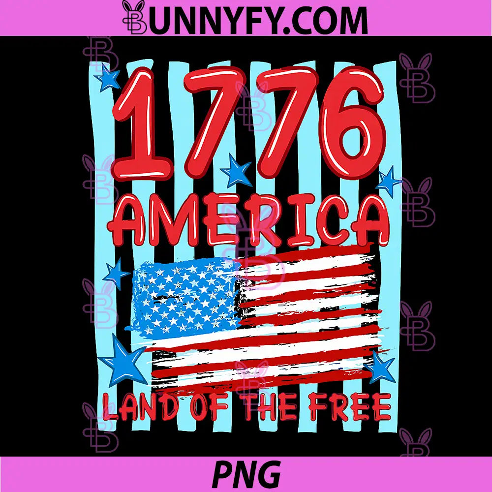 4th of July 250th Anniversary PNG, America 1776 Land of the Free PNG