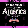 4th of July 250th Anniversary PNG, US Flag Patriotic PNG