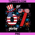 4th of July 6 7 PNG, Six Seven 67 Meme Patriotic PNG
