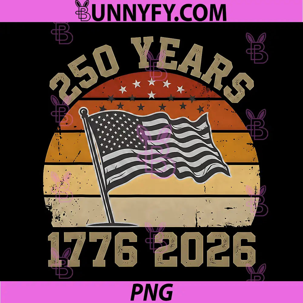 4th of July America Flag PNG, Patriotic 250th Anniversary Stars PNG