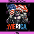 4th of July Bigfoot PNG, Merica Flag Patriotic PNG