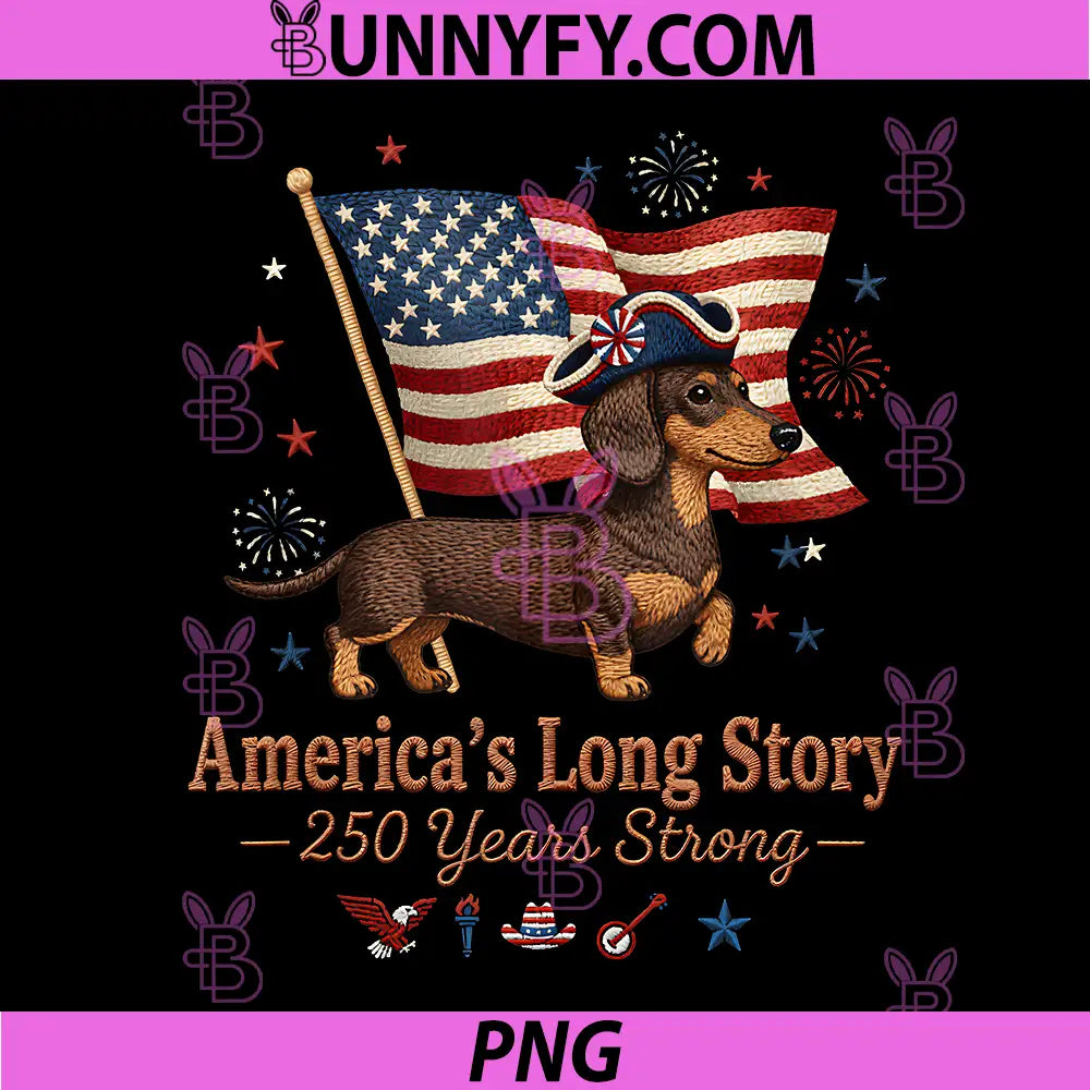 4th of July Dachshund Mom Dad PNG, Patriotic Americas Long Story PNG