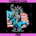 4th of July Dino PNG, Statue Liberty FunnyPerformance PNG
