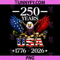4th of July Eagle US Flag Patriotic PNG, 250th Anniversary USA PNG