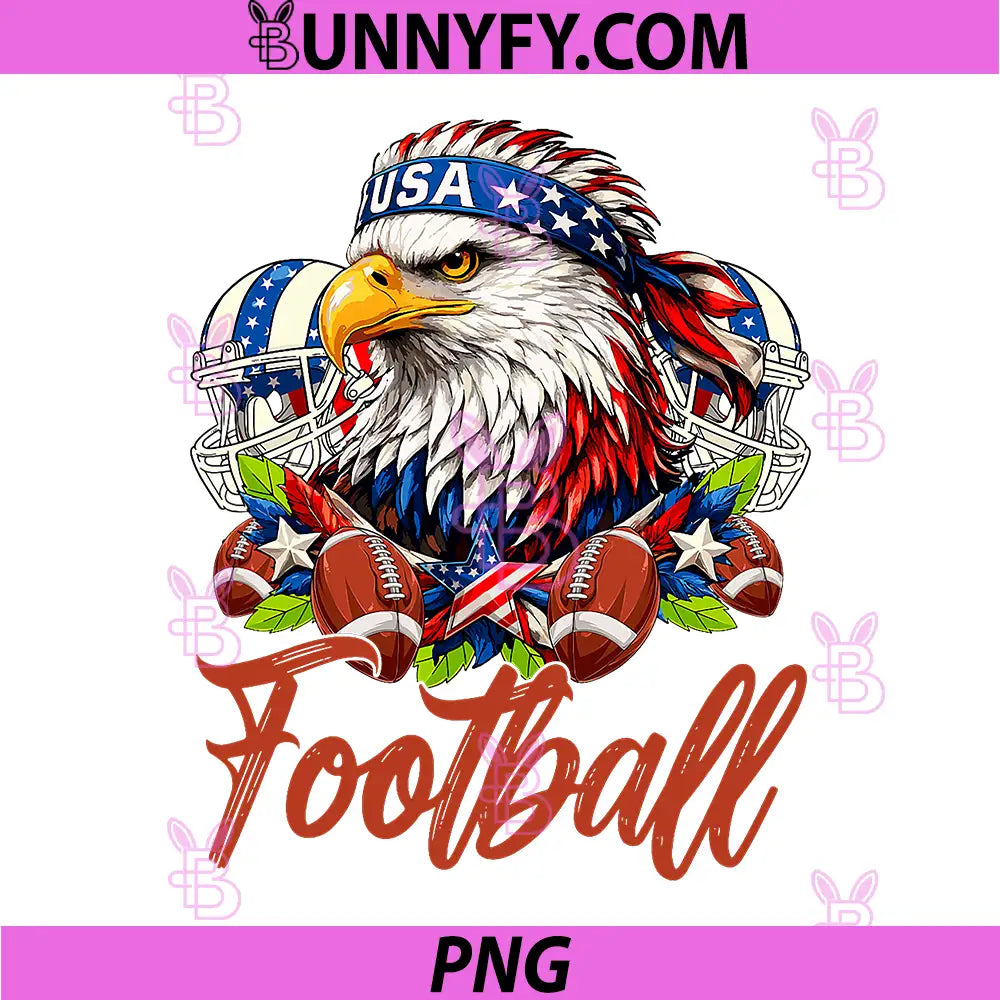 4th of July Football Lovers PNG, Eagle USA Flag Patriotic PNG