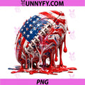 4th of July Football PNG, Melting USA Flag Patriotic PNG