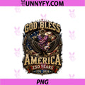 4th of July God Bless America 250 Years PNG, 1776 2026 Christian PNG
