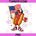 4th of July Hotdog Patriotic PNG, American Flag PNG