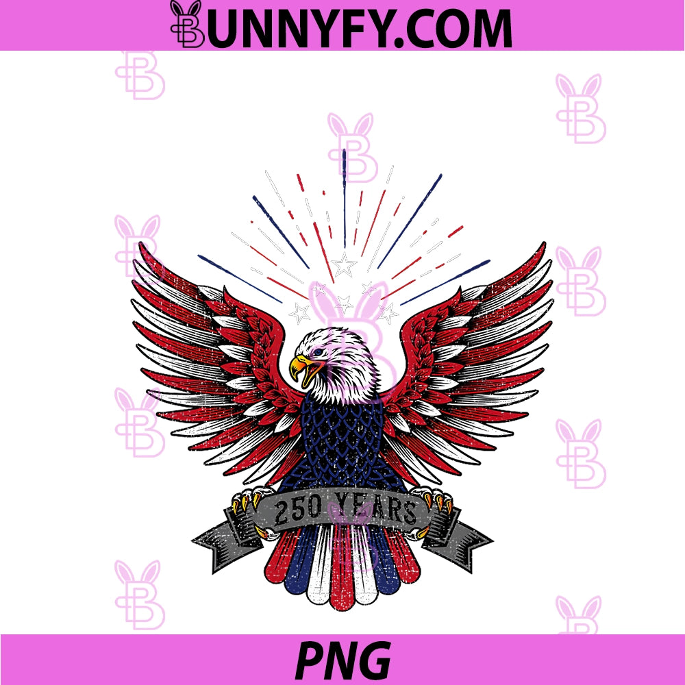 4th of July PNG, USA Patriotic Eagle 250 Years Of America PNG