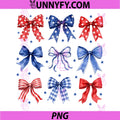 4th of July Patriotic PNG, Coquette Bow USA Flag PNG
