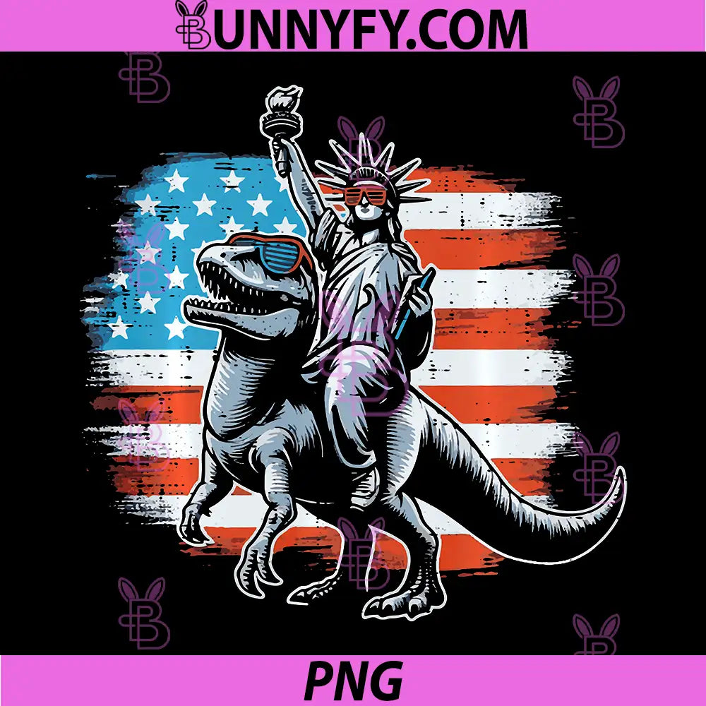 4th of July Statue Liberty PNG, Trex US Dino Performance PNG