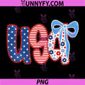 4th of July USA PNG, Coquette Bow Patriotic PNG
